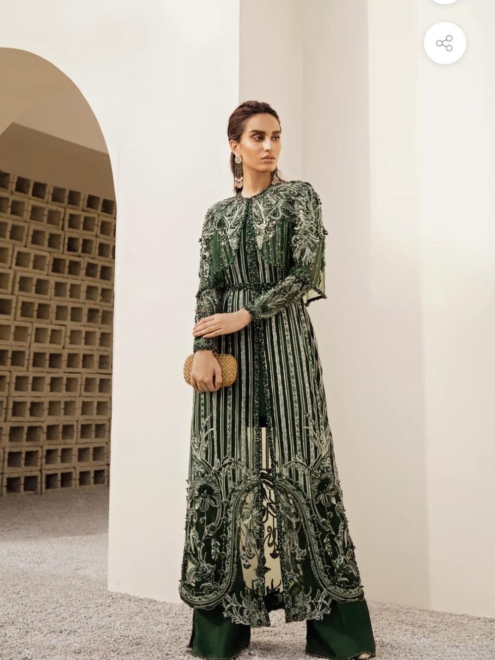 Embroidered Green Women's Pant & Kurta Set